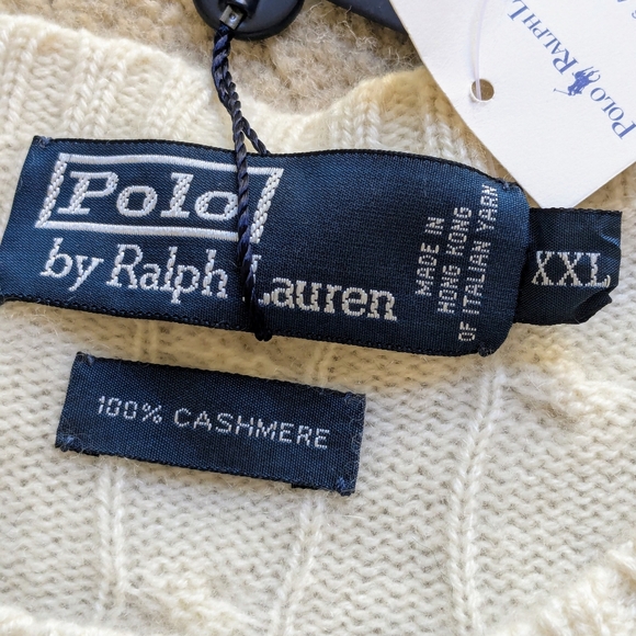 NWT The Iconic Cable-Knit Cashmere Sweater Polo Ralph Lauren - size XXL - Picture 9 of 9